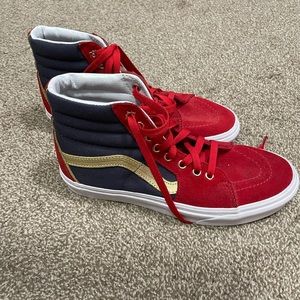 Vans limited edition Captain Marvel high tops, 6.5M/8W